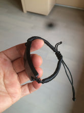 Load image into Gallery viewer, 100% natural type A black jadeite jade (mocui, 墨翠) rectangle bead/craft supplies AY78