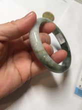 Load image into Gallery viewer, 58.2mm Certified Type A 100% Natural dark green gray black jadeite Jade bangle PD170-6281