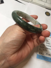 Load image into Gallery viewer, 58.2mm Certified Type A 100% Natural dark green gray black jadeite Jade bangle PD170-6281