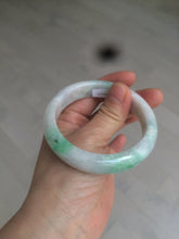 Load image into Gallery viewer, 56.4 mm certificated Type A 100% Natural sunny green/white/purple Jadeite Jade bangle S59-4130