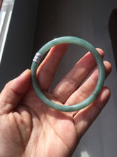 Load image into Gallery viewer, 59mm Certified Type A 100% Natural light green/blue/brown slim round cut Guatemala Jadeite bangle BS60-4618