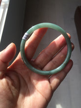 Load image into Gallery viewer, 59mm Certified Type A 100% Natural light green/blue/brown slim round cut Guatemala Jadeite bangle BS60-4618