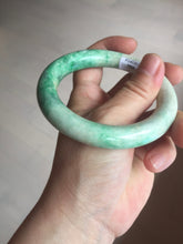 Load image into Gallery viewer, 56.5mm certified 100% natural sunny green yellow chubby jadeite jade bangle AS89-7058