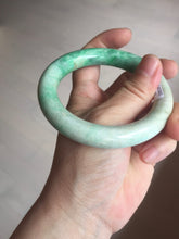 Load image into Gallery viewer, 56.5mm certified 100% natural sunny green yellow chubby jadeite jade bangle AS89-7058