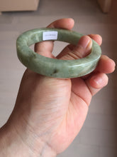 Load image into Gallery viewer, 55mm certified type A 100% Natural light green/gray/brown square style Jadeite Jade bangle BS1-1502