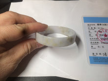 Load image into Gallery viewer, 48.8mm Certified Type A 100% Natural light purple/yellow/white square Jadeite Jade bangle Y151-8064