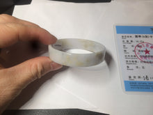 Load image into Gallery viewer, 48.8mm Certified Type A 100% Natural light purple/yellow/white square Jadeite Jade bangle Y151-8064