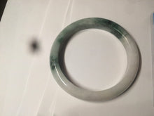 Load image into Gallery viewer, 58.8mm certified 100% Natural green/white with green floating flowers Jadeite Jade bangle AZ37-4365