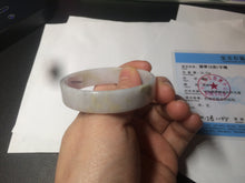 Load image into Gallery viewer, 48.8mm Certified Type A 100% Natural light purple/yellow/white square Jadeite Jade bangle Y151-8064