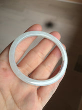 Load image into Gallery viewer, 51mm Certified Type A 100% Natural icy watery light green/white oval Jadeite Jade bangle AR91-1490