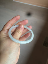 Load image into Gallery viewer, 51mm Certified Type A 100% Natural icy watery light green/white oval Jadeite Jade bangle AR91-1490