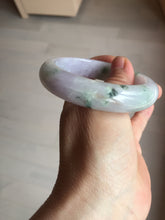 Load image into Gallery viewer, 55mm Certified 100% natural Type A light purple with sunny flying flowers jadeite jade bangle BL107-8720