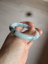 Load image into Gallery viewer, 50mm Certified Type A 100% Natural green/white with flying flowers oval Jadeite Jade bangle AH75-1630
