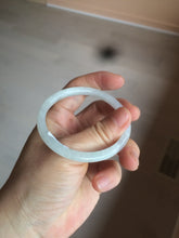 Load image into Gallery viewer, 51mm Certified Type A 100% Natural icy watery light green/white oval Jadeite Jade bangle AR91-1490
