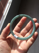 Load image into Gallery viewer, 55mm Certified Type A 100% Natural light green/blue slim round cut Guatemala Jadeite bangle BS59-4622