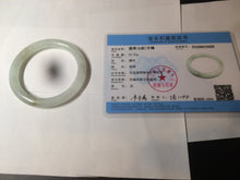 Load image into Gallery viewer, 55mm Certified type A 100% Natural icy watery light green/white round cut Jadeite bangle BG72-0420