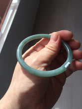 Load image into Gallery viewer, 55mm Certified Type A 100% Natural light green/blue slim round cut Guatemala Jadeite bangle BS59-4622
