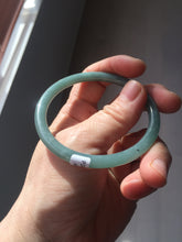 Load image into Gallery viewer, 55mm Certified Type A 100% Natural light green/blue slim round cut Guatemala Jadeite bangle BS59-4622