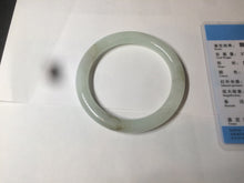 Load image into Gallery viewer, 55mm Certified type A 100% Natural icy watery light green/white round cut Jadeite bangle BG72-0420
