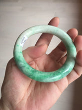 Load image into Gallery viewer, 56.5mm certified 100% natural sunny green yellow chubby jadeite jade bangle AS89-7058