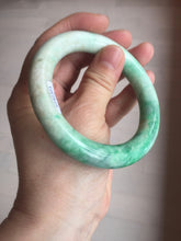 Load image into Gallery viewer, 56.5mm certified 100% natural sunny green yellow chubby jadeite jade bangle AS89-7058