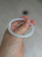 Load image into Gallery viewer, 51mm Certified Type A 100% Natural icy watery light green/white oval Jadeite Jade bangle AR91-1490