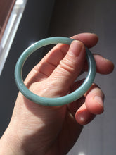 Load image into Gallery viewer, 55mm Certified Type A 100% Natural light green/blue slim round cut Guatemala Jadeite bangle BS59-4622