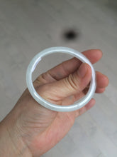 Load image into Gallery viewer, 51mm Certified Type A 100% Natural icy watery light green/white oval Jadeite Jade bangle AR91-1490