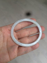 Load image into Gallery viewer, 51mm Certified Type A 100% Natural icy watery light green/white oval Jadeite Jade bangle AR91-1490
