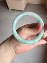 Load image into Gallery viewer, 56.5mm 100% natural type A white/sunny green round cut jadeite jade bangle BL108