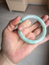 Load image into Gallery viewer, 56.5mm 100% natural type A white/sunny green round cut jadeite jade bangle BL108