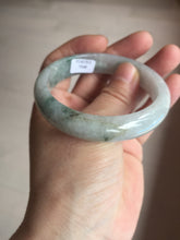 Load image into Gallery viewer, 55mm certified 100% natural icy watery light green with green floating flowers jadeite jade bangle AS88-7068
