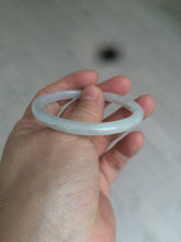 Load image into Gallery viewer, 51mm Certified Type A 100% Natural icy watery light green/white oval Jadeite Jade bangle AR91-1490