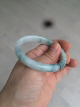 Load image into Gallery viewer, 50mm Certified Type A 100% Natural green/white with flying flowers oval Jadeite Jade bangle AH75-1630