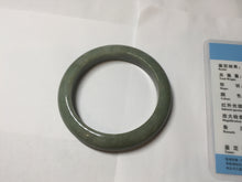Load image into Gallery viewer, 52.5mm certified 100% natural Type A green gray black jadeite bangle PD172-6297
