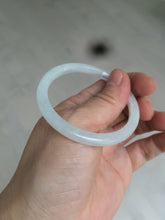 Load image into Gallery viewer, 51mm Certified Type A 100% Natural icy watery light green/white oval Jadeite Jade bangle AR91-1490