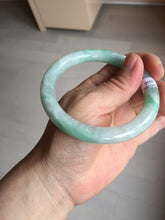 Load image into Gallery viewer, 56.5mm 100% natural type A white/sunny green round cut jadeite jade bangle BL108
