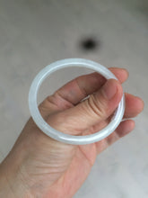 Load image into Gallery viewer, 51mm Certified Type A 100% Natural icy watery light green/white oval Jadeite Jade bangle AR91-1490