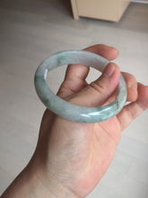 Load image into Gallery viewer, 55mm certified 100% natural icy watery light green with green floating flowers jadeite jade bangle AS88-7068