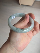 Load image into Gallery viewer, 55mm certified 100% natural icy watery light green with green floating flowers jadeite jade bangle AS88-7068