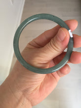 Load image into Gallery viewer, 55mm Certified Type A 100% Natural light green/blue slim round cut Guatemala Jadeite bangle BS59-4622