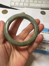 Load image into Gallery viewer, 52.5mm certified 100% natural Type A green gray black jadeite bangle PD172-6297