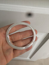 Load image into Gallery viewer, 51mm Certified Type A 100% Natural icy watery light green/white oval Jadeite Jade bangle AR91-1490