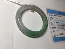 Load image into Gallery viewer, 53.5mm certified 100% natural Type A icy water sunny green/gray/black jadeite jade bangle BP157-5022