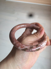Load image into Gallery viewer, 58.9mm 100% natural Etruscan earth red round cut rose stone (Rhodonite)bangle XY76