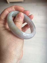 Load image into Gallery viewer, 51.5mm certified 100% natural type A light purple sunny green yellow oval jadeite jade bangle BL77-8666