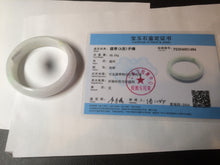 Load image into Gallery viewer, 50mm Certified Type A 100% Natural sunny green/white Jadeite Jade oval bangle BF26-1484
