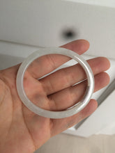 Load image into Gallery viewer, 51mm Certified Type A 100% Natural icy watery light green/white oval Jadeite Jade bangle AR91-1490