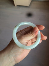 Load image into Gallery viewer, 55mm Certified type A 100% Natural icy watery light green/white round cut Jadeite bangle BG72-0420
