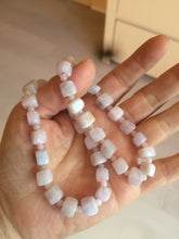Load image into Gallery viewer, 100% natural type A icy white/purple jadeite jade beads bracelet BK57
